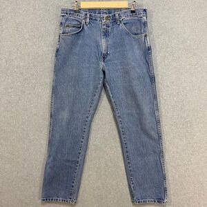 WRANGLER Men's 34x29 Cowboy Cut Slim Fit Denim Blue Jeans Made in USA Vintage